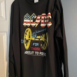 AC DC For Those About to Rock Long Sleeve Tee NWOT XL